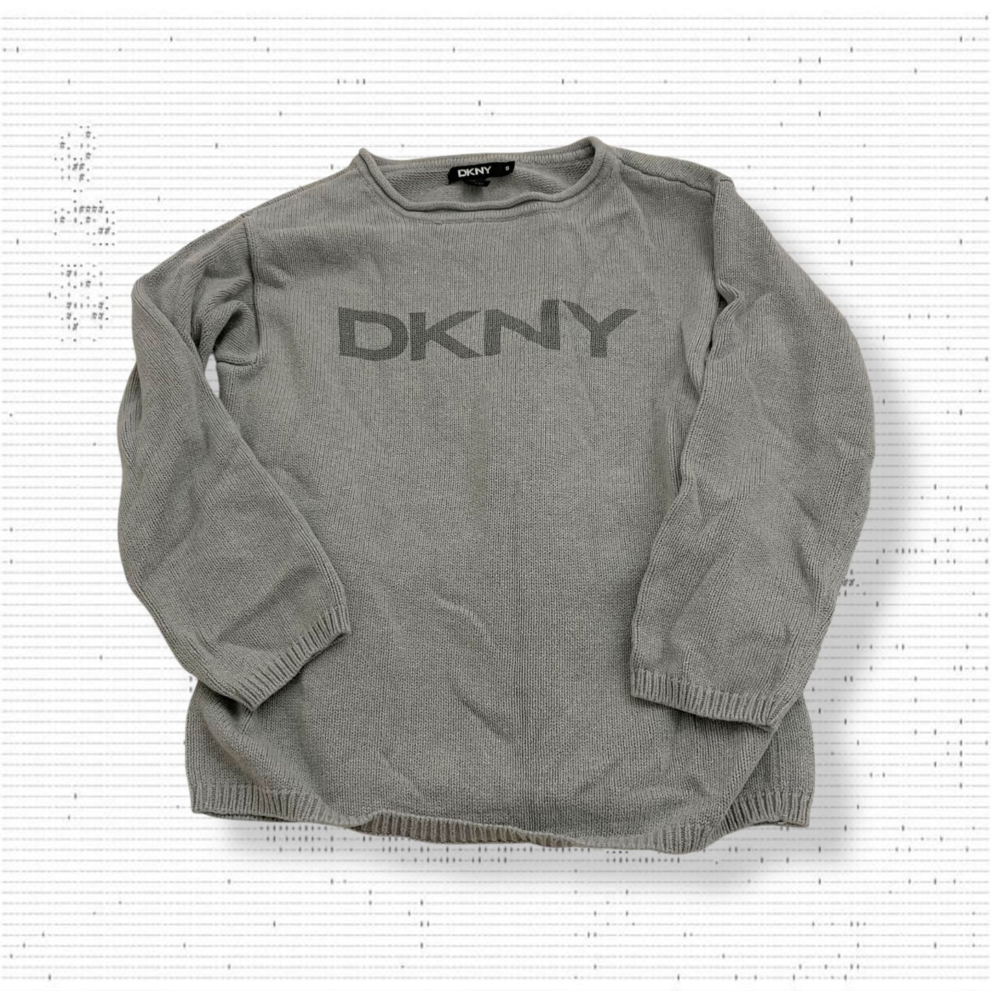 90s vintage grey dkny thick oversized knit sweater