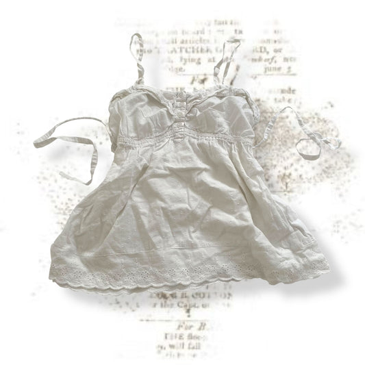 00s prairie broderie anglaise etam white babydoll camisole