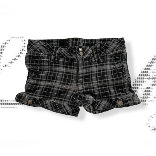 hysteric glamour grey black preppy grunge sleaze checked shorts