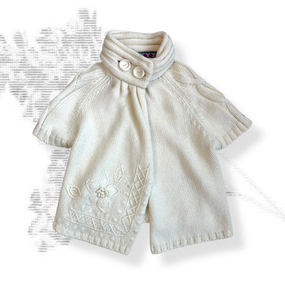 cream wool blend replay knit high collared button neck cardigan