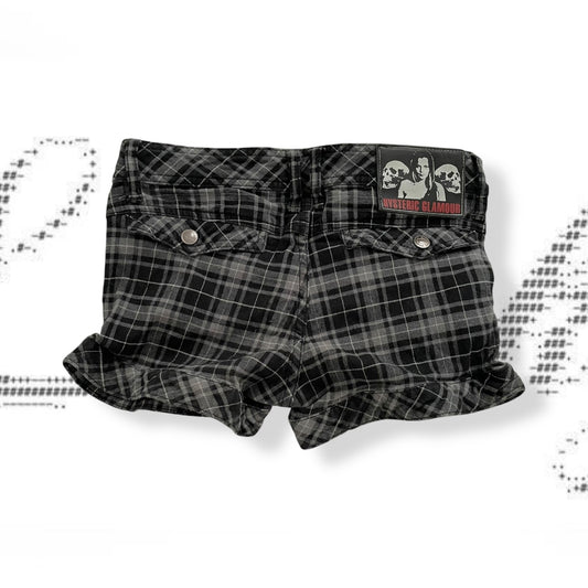 hysteric glamour grey black preppy grunge sleaze checked shorts