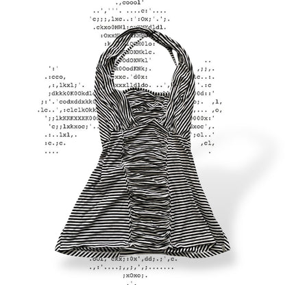 sportmax black white sporty ruched halterneck top