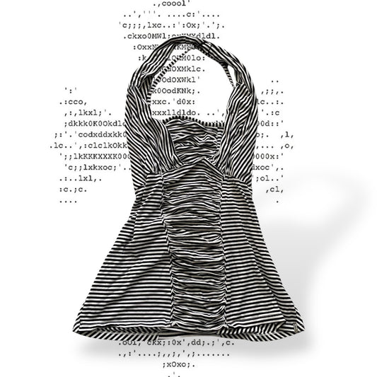 sportmax black white sporty ruched halterneck top