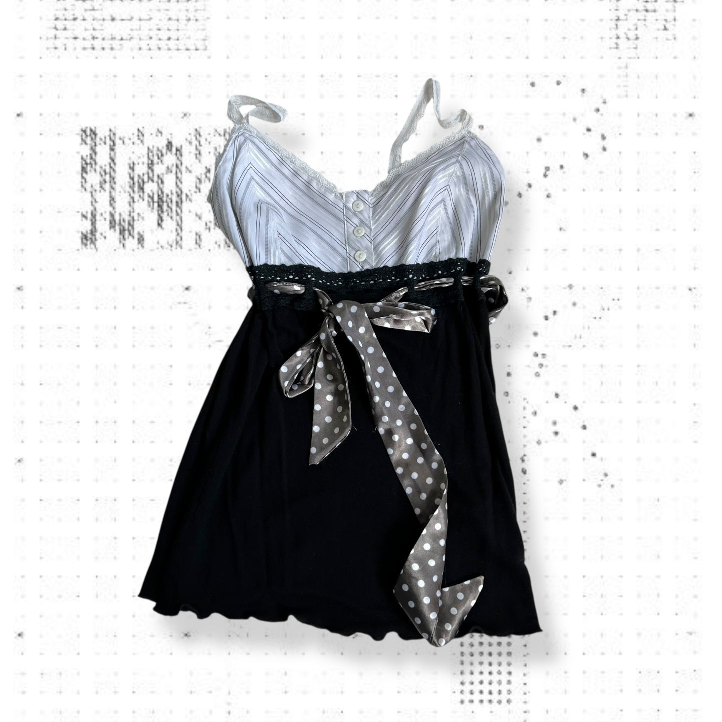 all states of orange eurosummer coquette mixed print striped polka dot ribbon camisole