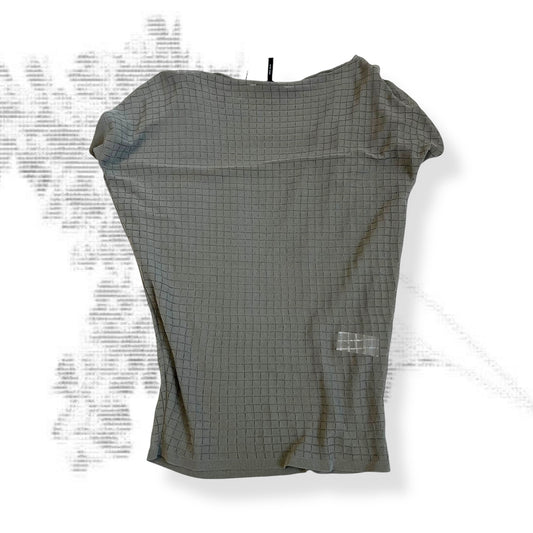 sarah pacini khaki linen patchwork style slouchy oversized knit