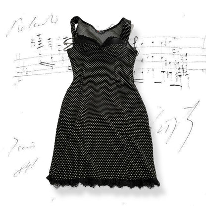 pinup morgan de toi polka dot bustier fitted midi dress