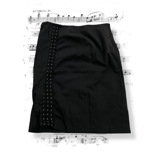 vintage b&b insiem office siren black hook and eye midi skirt
