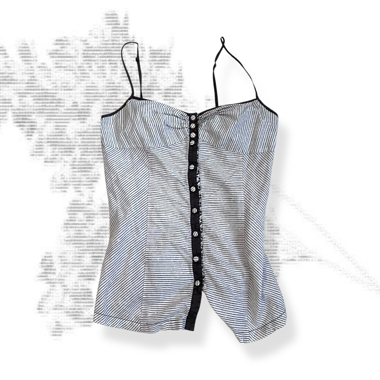 vintage levi's brown white striped button down flared camisole