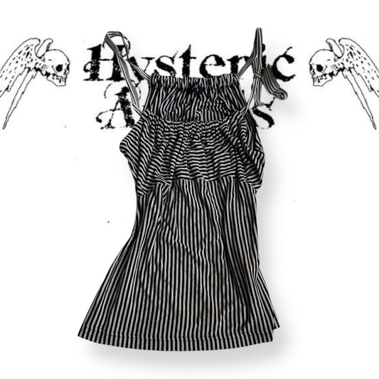 sinequanone black beige striped ruched neck camisole