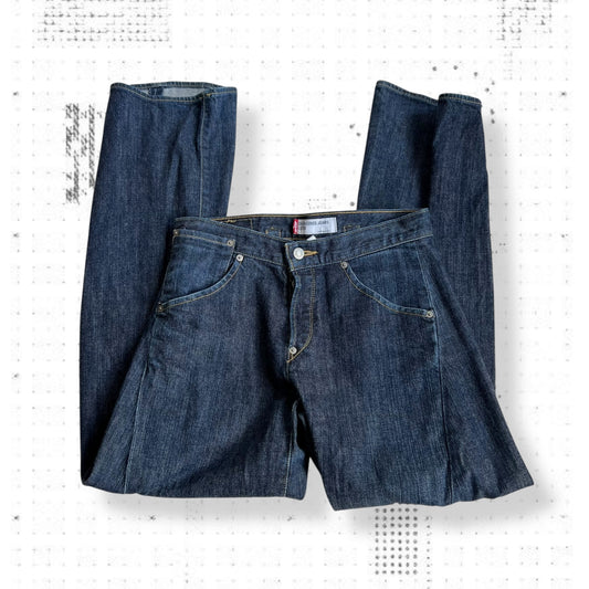 levi's engineered navy indigo back buckle 3d engineering wide leg baggy jeans