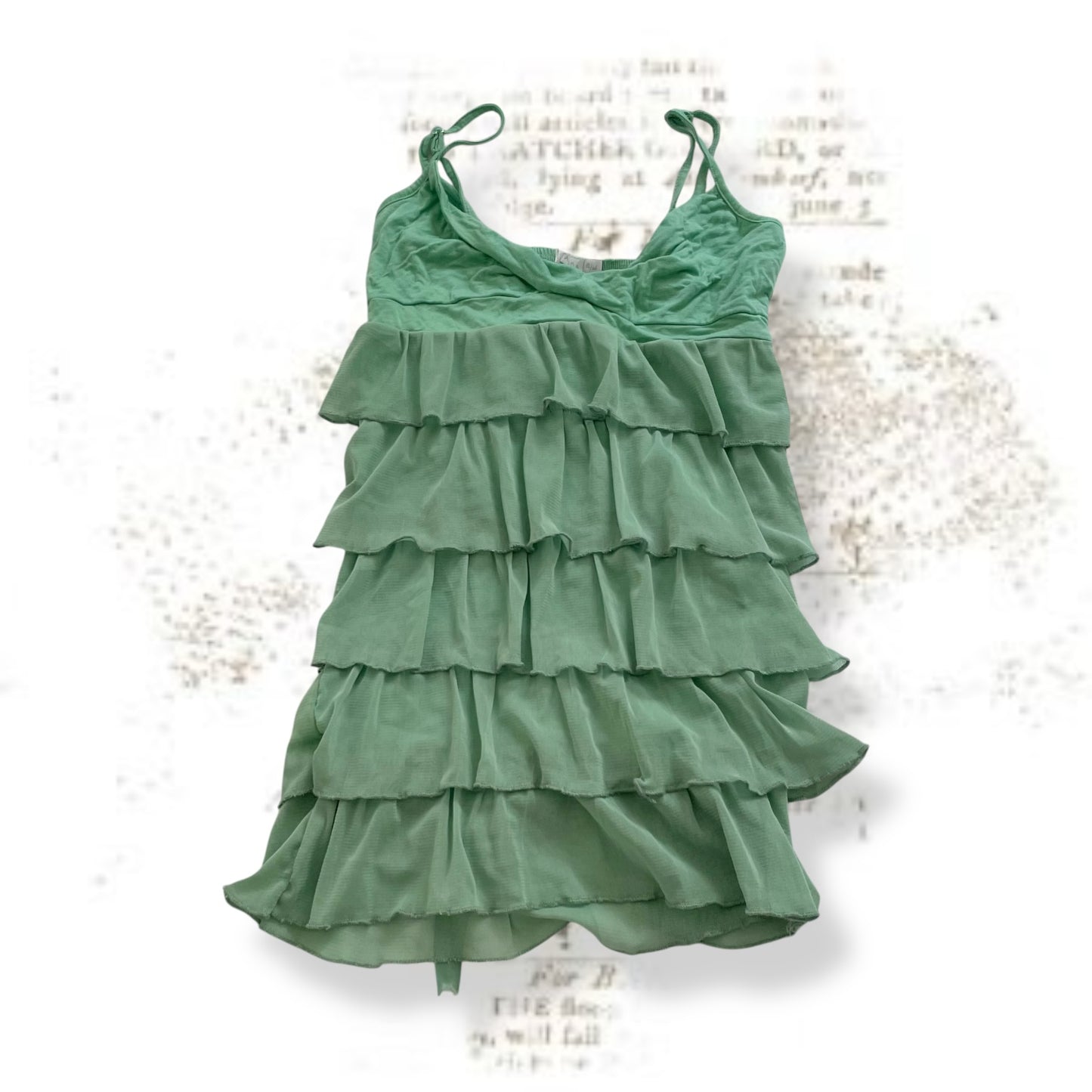 fairy eurosummer zeta moda boho fairy green ruffle tiered camisole