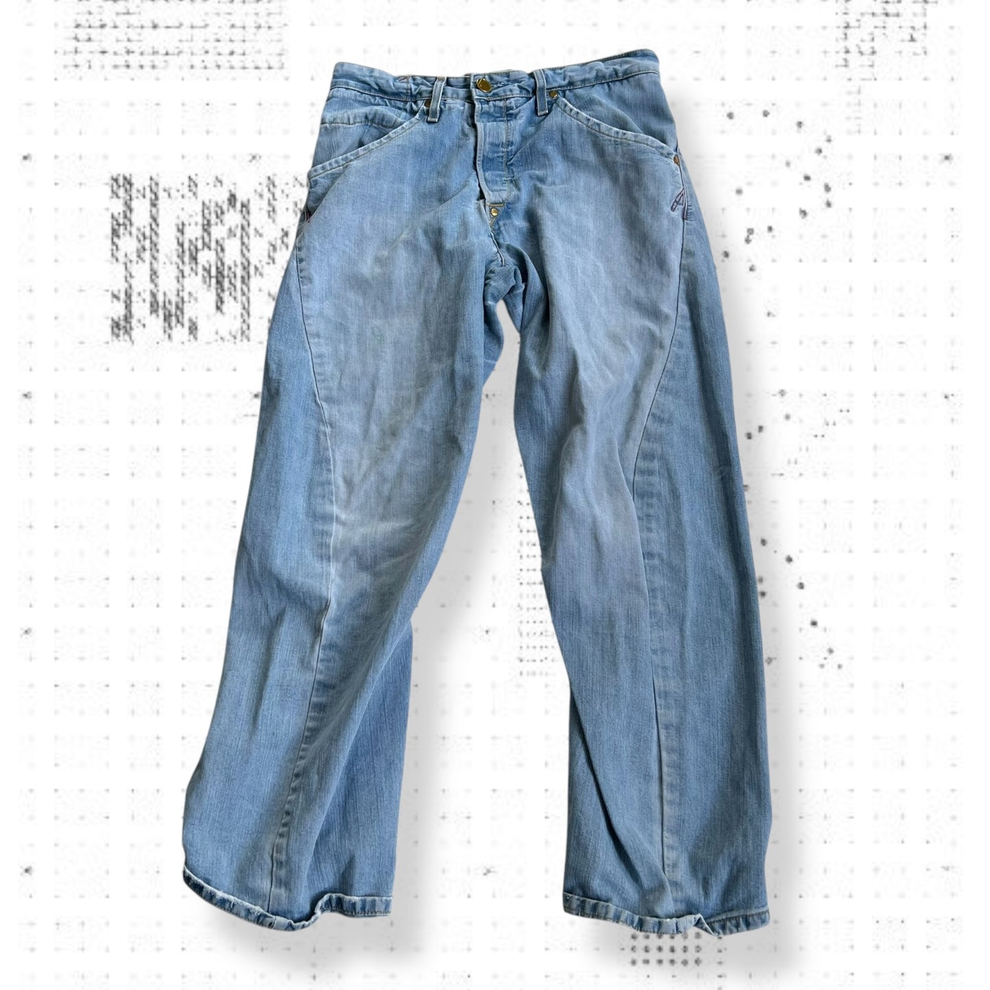 vintage levi's engineered jeans light wash denim baggy wide leg jeans