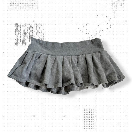 grey shake shake preppy y2k pleated jersey mini skirt