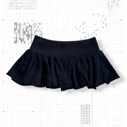 navy shake shake wool blend preppy y2k pleated jersey mini skirt