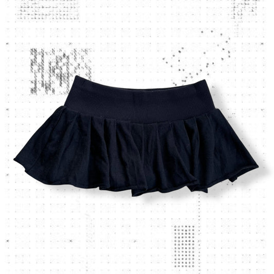 navy shake shake wool blend preppy y2k pleated jersey mini skirt