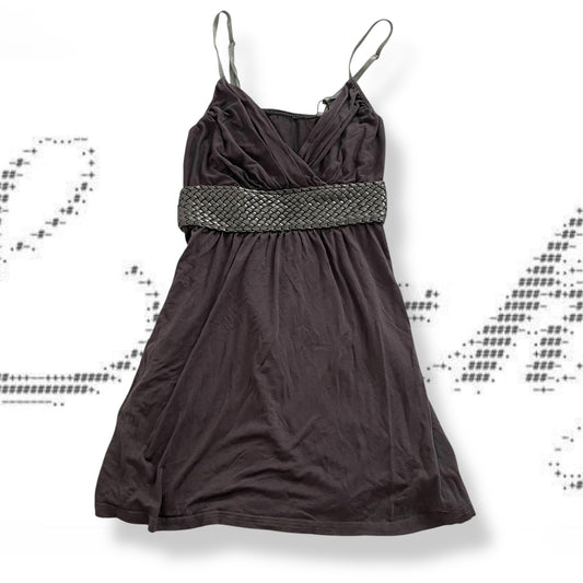 taupe purple boho eurosummer metallic braided waist belt camisole