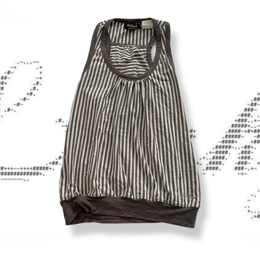 killah eurosummer taupe white striped tunic vest