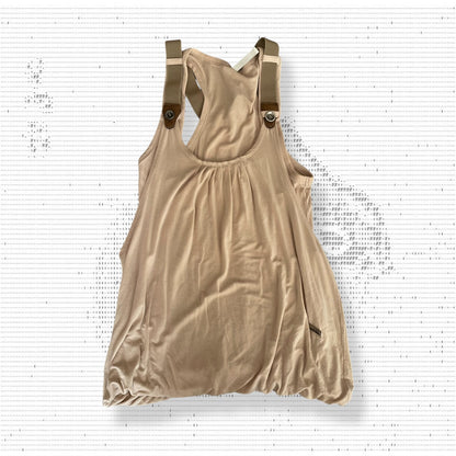 米色西部实用皮革饰带束腰背心