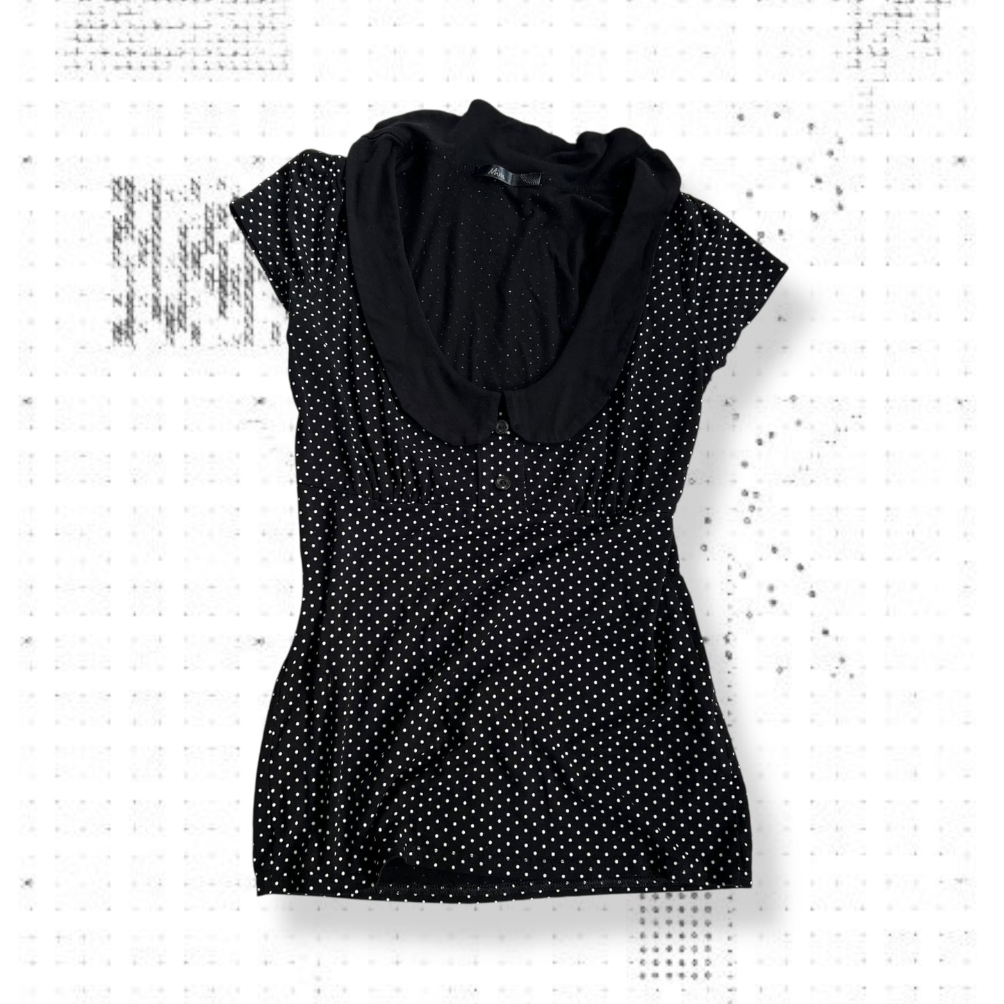 coquette preppy peter pan collar mim black polka dot short sleeve top