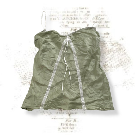 pianori silk fairy eurosummer pistachio green lacey camisole