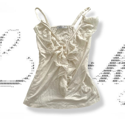 dreamy claru ivory cream ruffle lacey camisole
