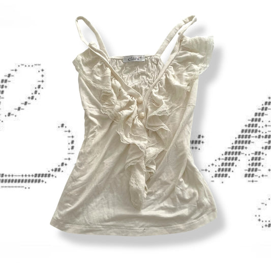 dreamy claru ivory cream ruffle lacey camisole