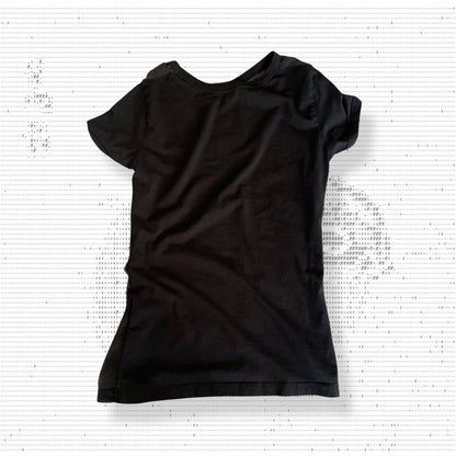 black dolce & gabbana (d&g) fitted sheer mesh front graphic shirt