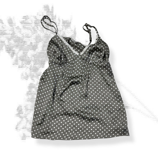 coquette miss brown white polka dot babydoll camisole