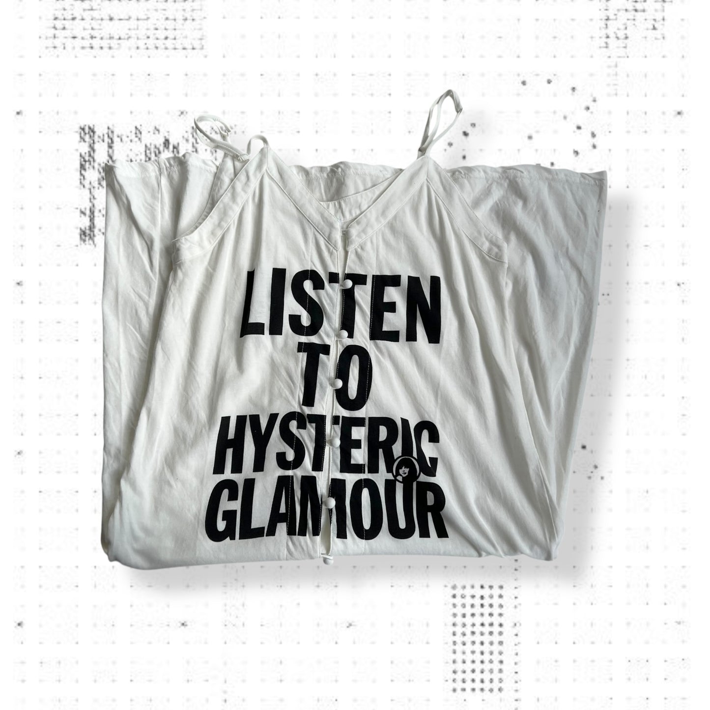 vintage hysteric glamour white black bold text maxi cami style slip dress