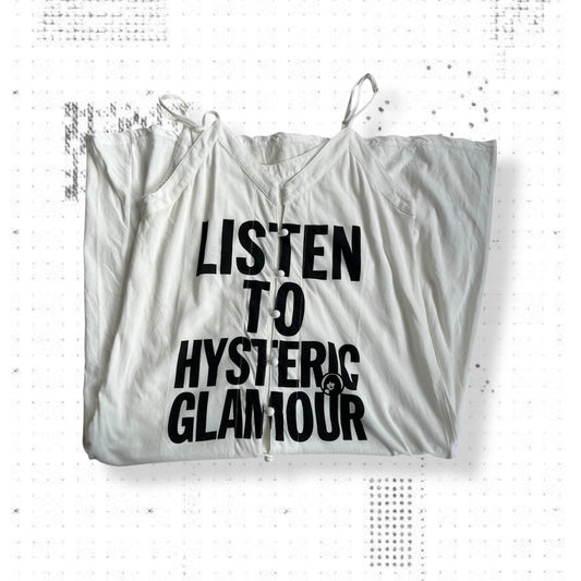 vintage hysteric glamour white black bold text maxi cami style slip dress