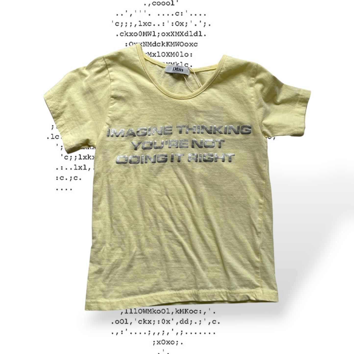 dtm butter yellow silver graphic t shirt