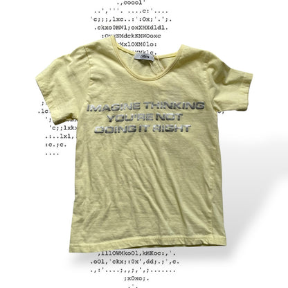 dtm butter yellow silver graphic t shirt