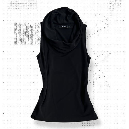 black 90s vintage dkny cowl neck vest top