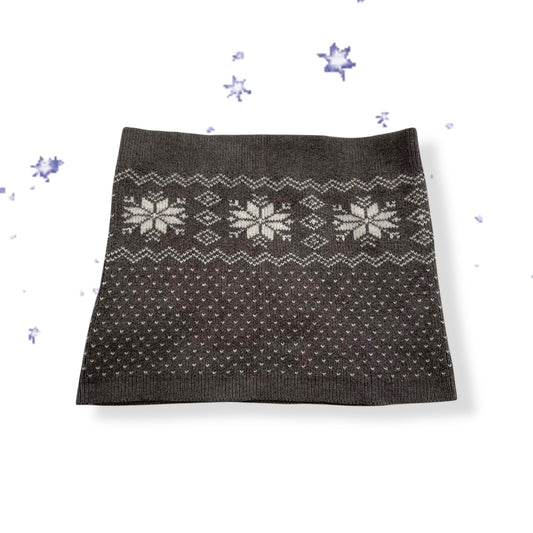 vintage 00s uniqlo grey snowflake print knit bandaeu