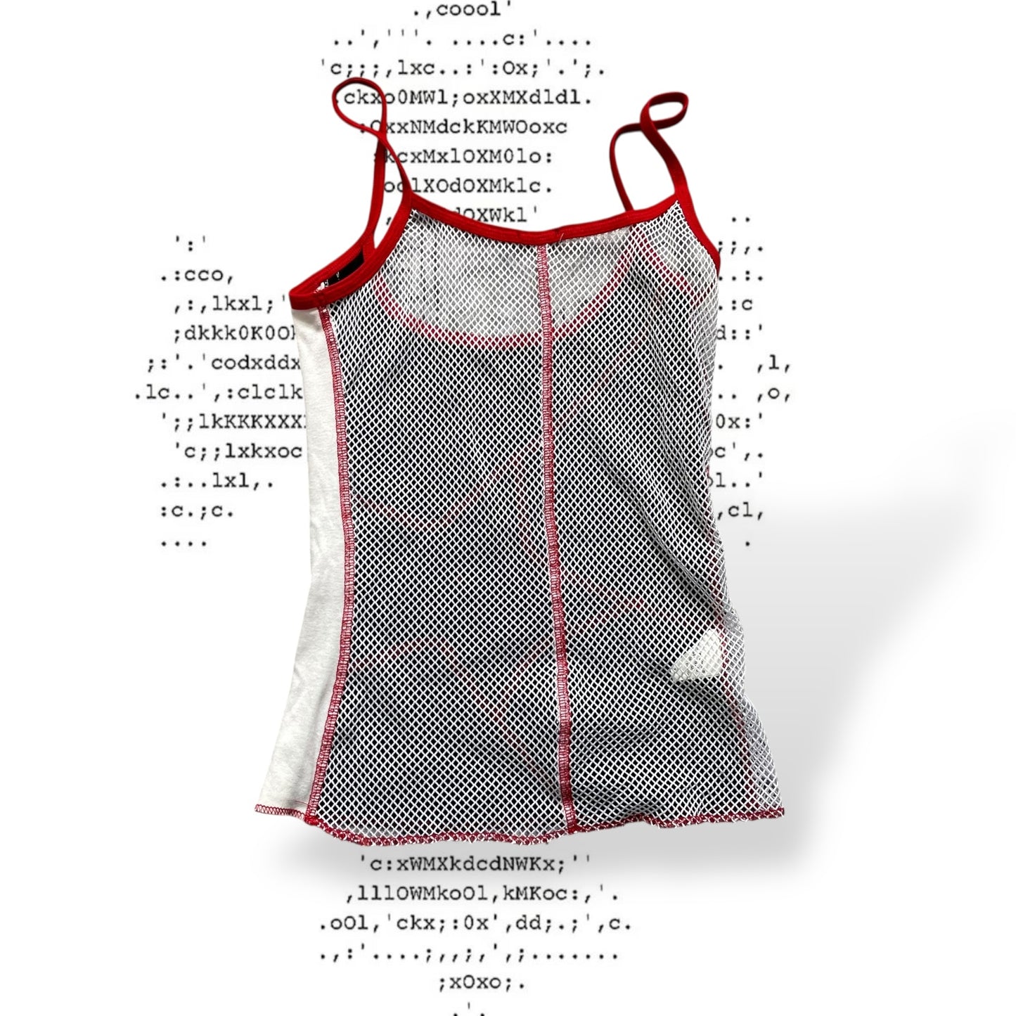 bouche a bouche sporty y2k star print black white red basketball mesh vest