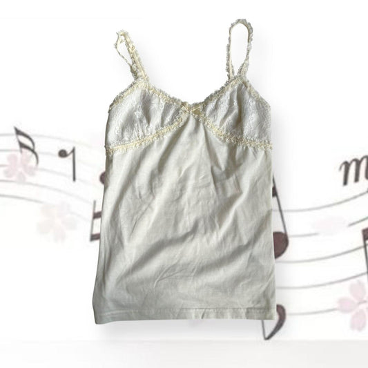 dainty coquette liz lisa pastel cream lacey bust camisole