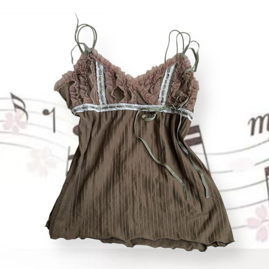 vintage fairy boho ruffle khaki opinion similar lacey contrast camisole