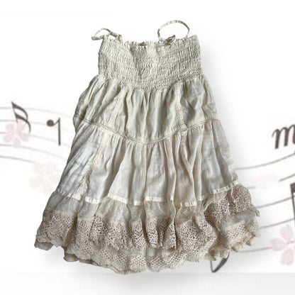 dreamy cottage prairie beige coco deal babydoll ruched bust babydoll flared mini dress