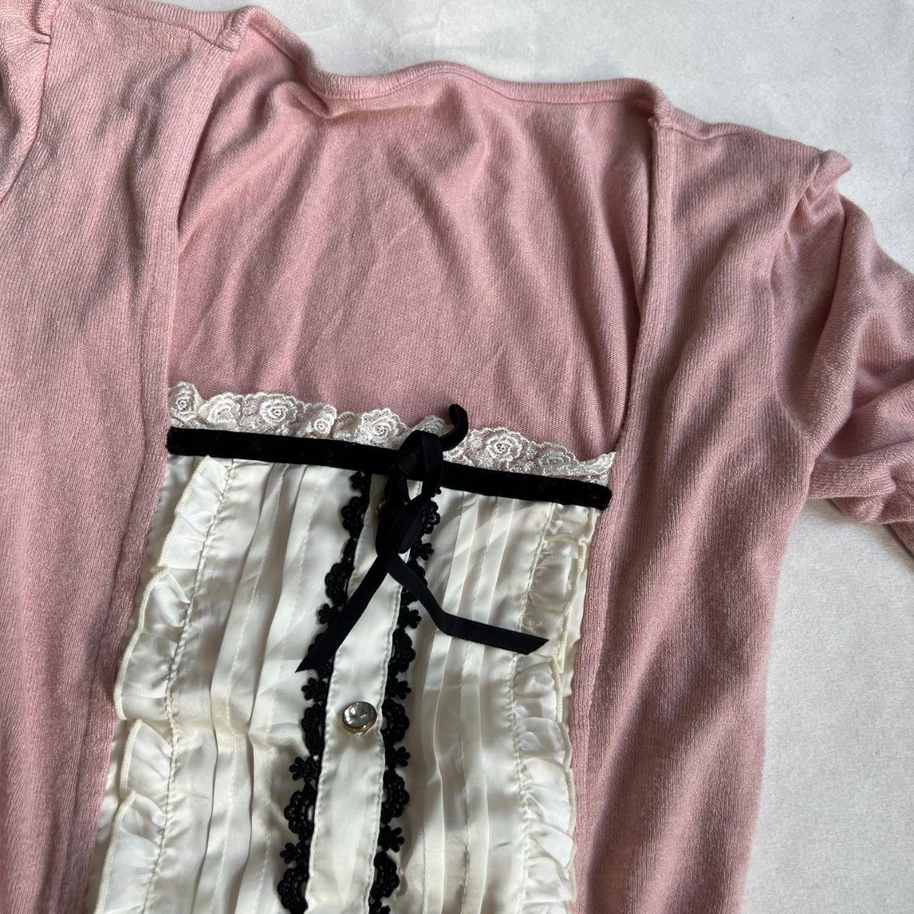 coquette cecil mcbee pink puff sleeve two in one faux layered white pleated camisole top