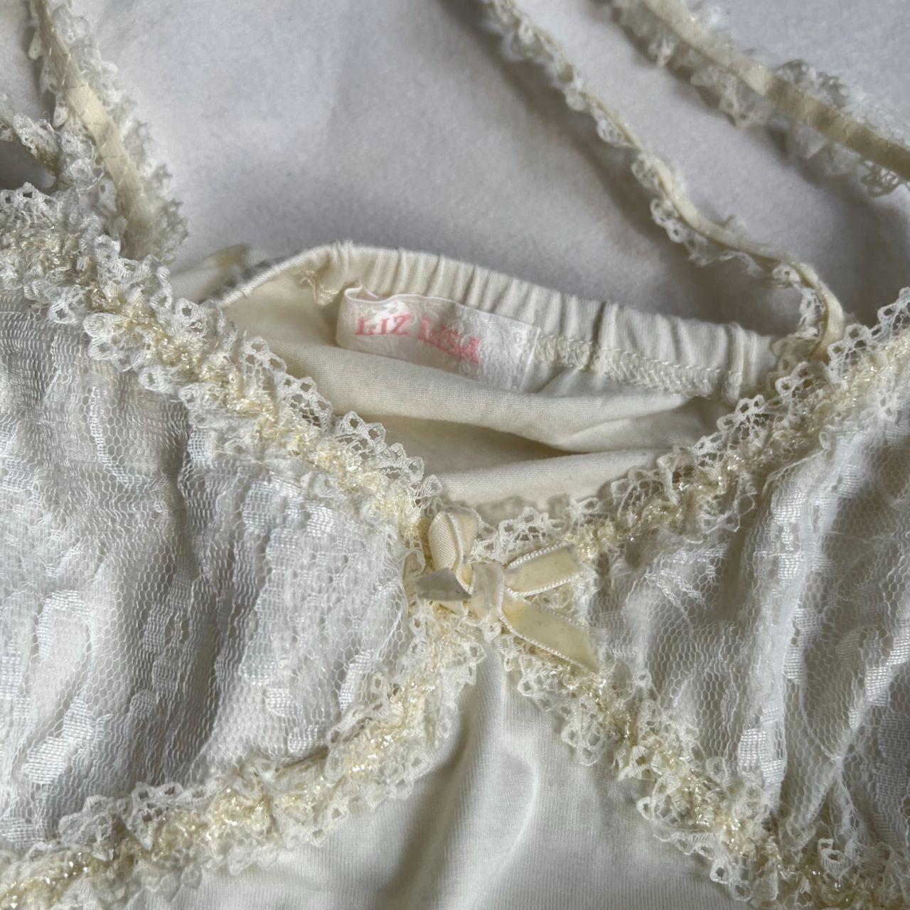 dainty coquette liz lisa pastel cream lacey bust camisole