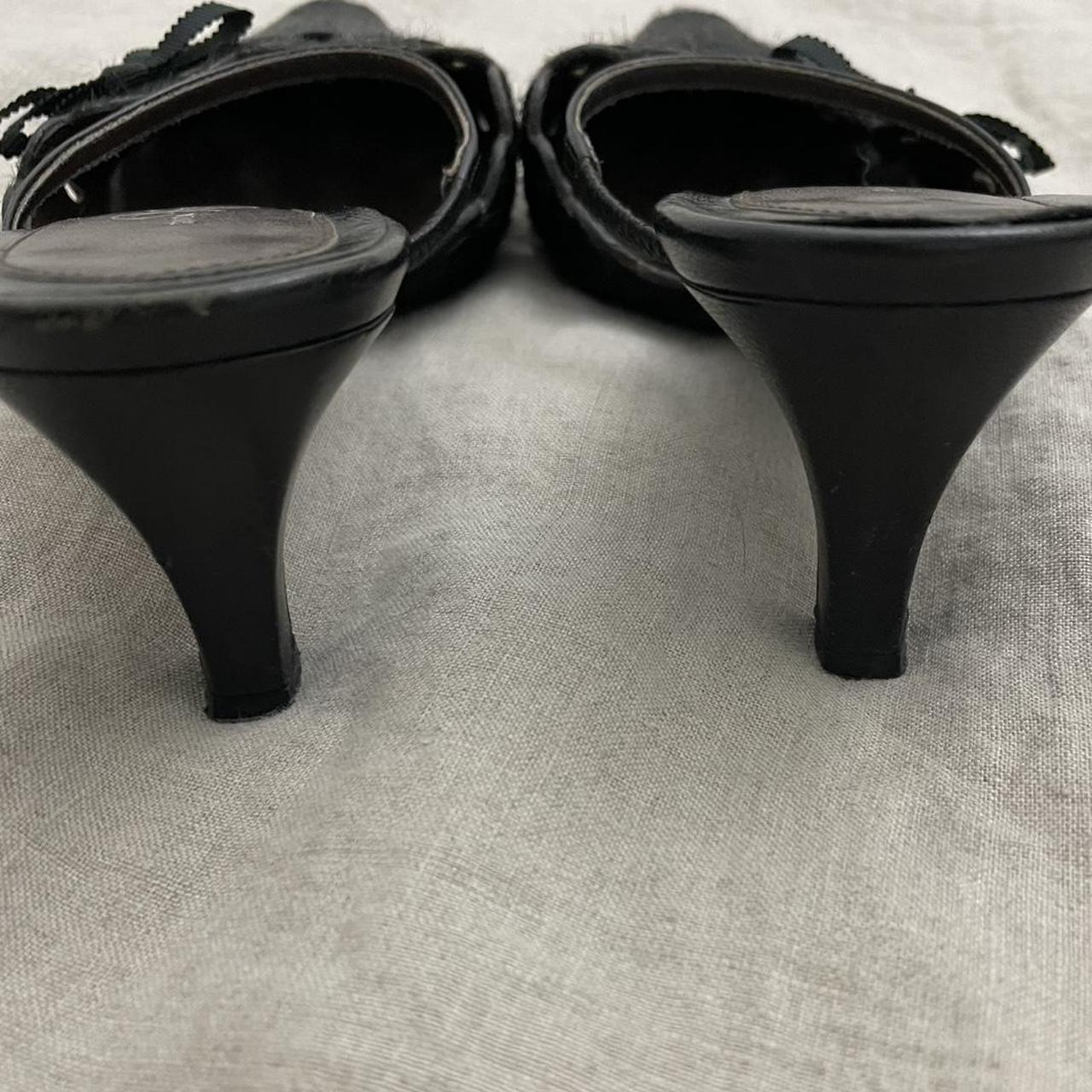 ginza kanematsu black pony hair pointed court shoes