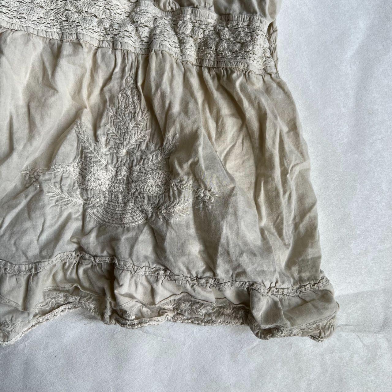 boho mori kei love & mooney beige cream babydoll embroidered camisole