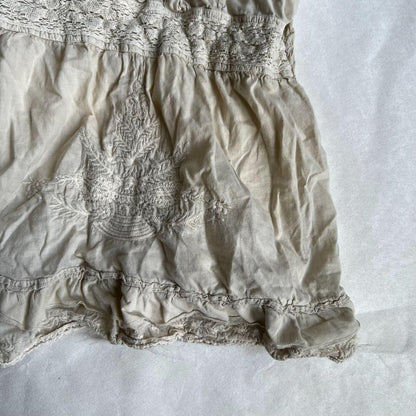 boho mori kei love & mooney beige cream babydoll embroidered camisole