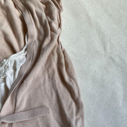 kookai coquette peach pink puff sleeve bolero x milkmaid blouse two in one layered top