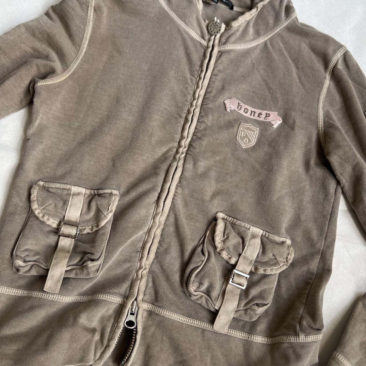 preppy prideglide khaki buckle pocket zip hoodie jacket