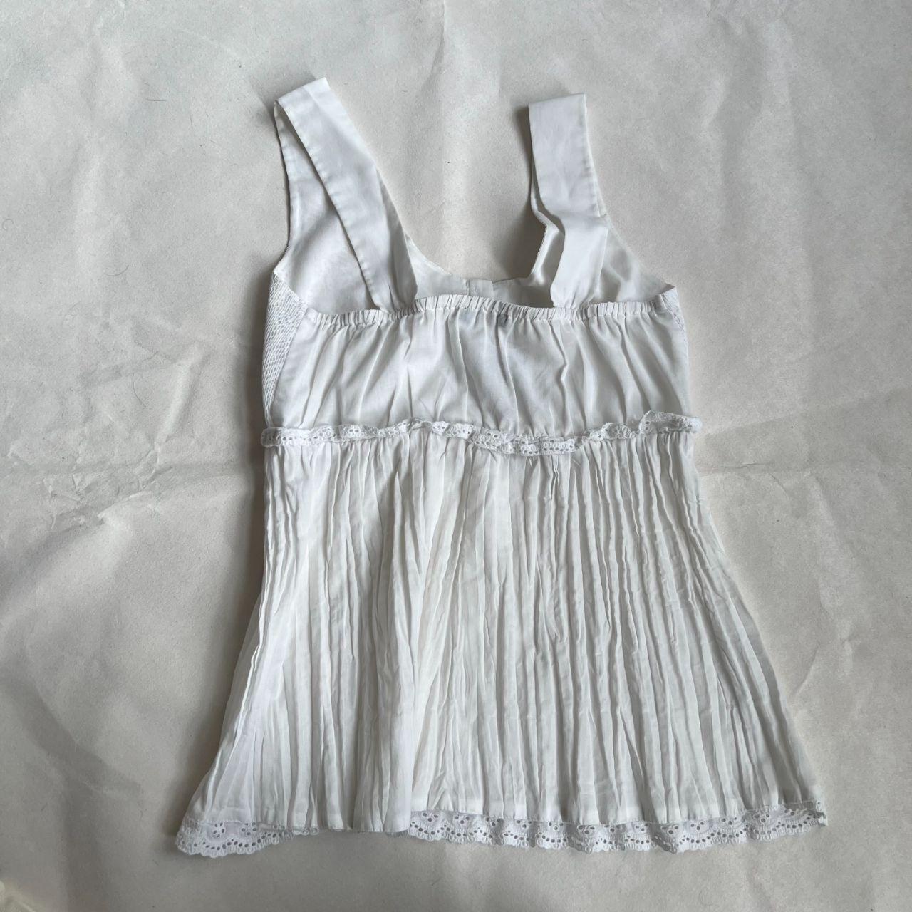 romantic coquette balletcore white morgan de toi lacey sleeveless babydoll tunic top