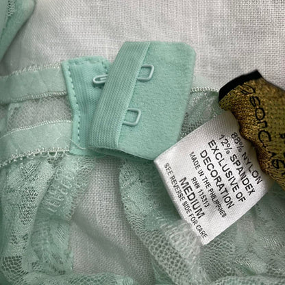 cinema etoile sheer mint green bustier corset babydoll camisole